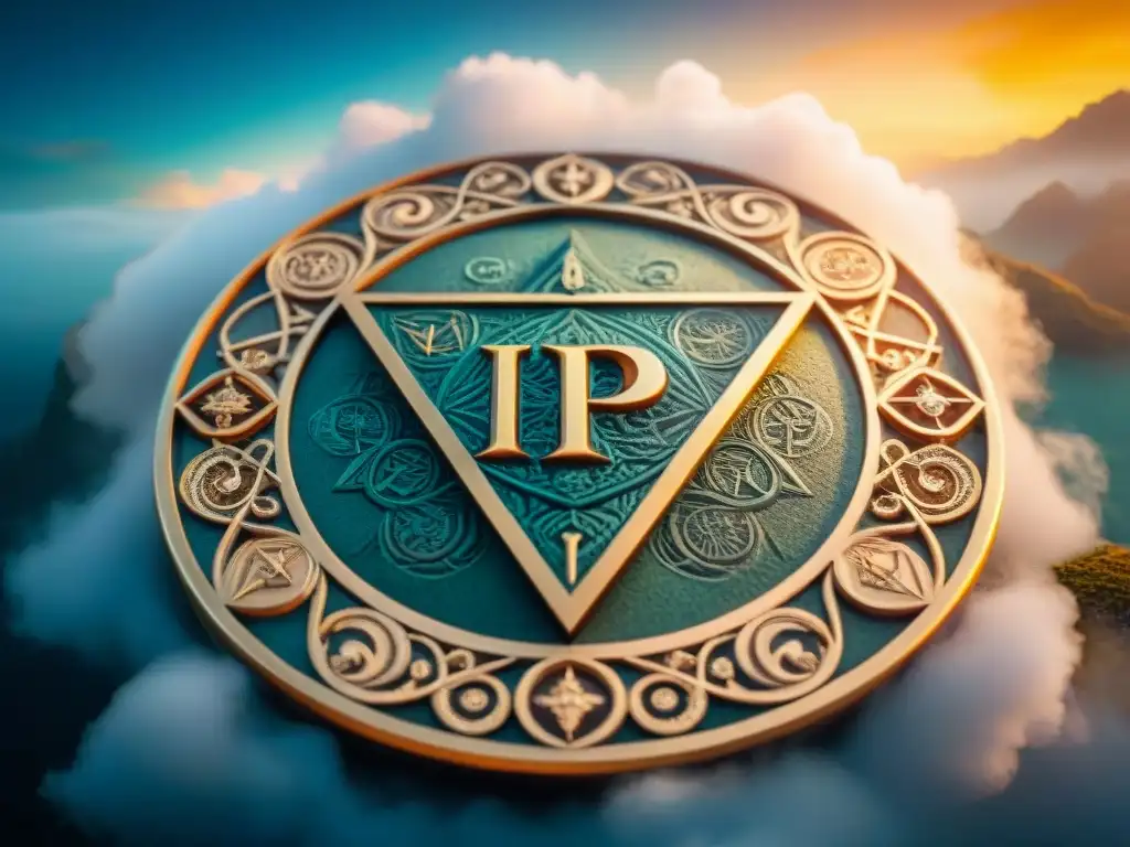 Ilustración sepia de la piedra filosofal: misterio y sabiduría alquímica Ilustración sepia detallada de la piedra filosofal rodeada de símbolos místicos y textos antiguos, evocando misterio y sabiduría