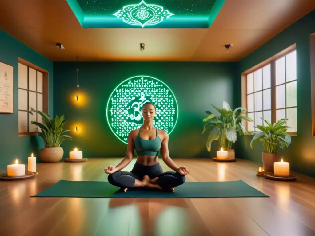 Estudio de yoga sereno con mantras alquímicos para yoga y meditación