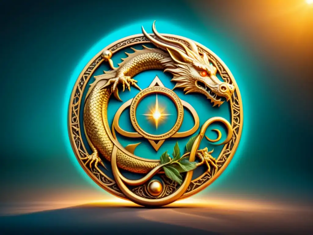 Misterioso símbolo alquímico del Ouroboros rodeado de misticismo Ilustración sepia del Ouroboros rodeado de símbolos alquímicos, evocando misterio y sabiduría antigua en la psicología de Carl Jung siglo XXI