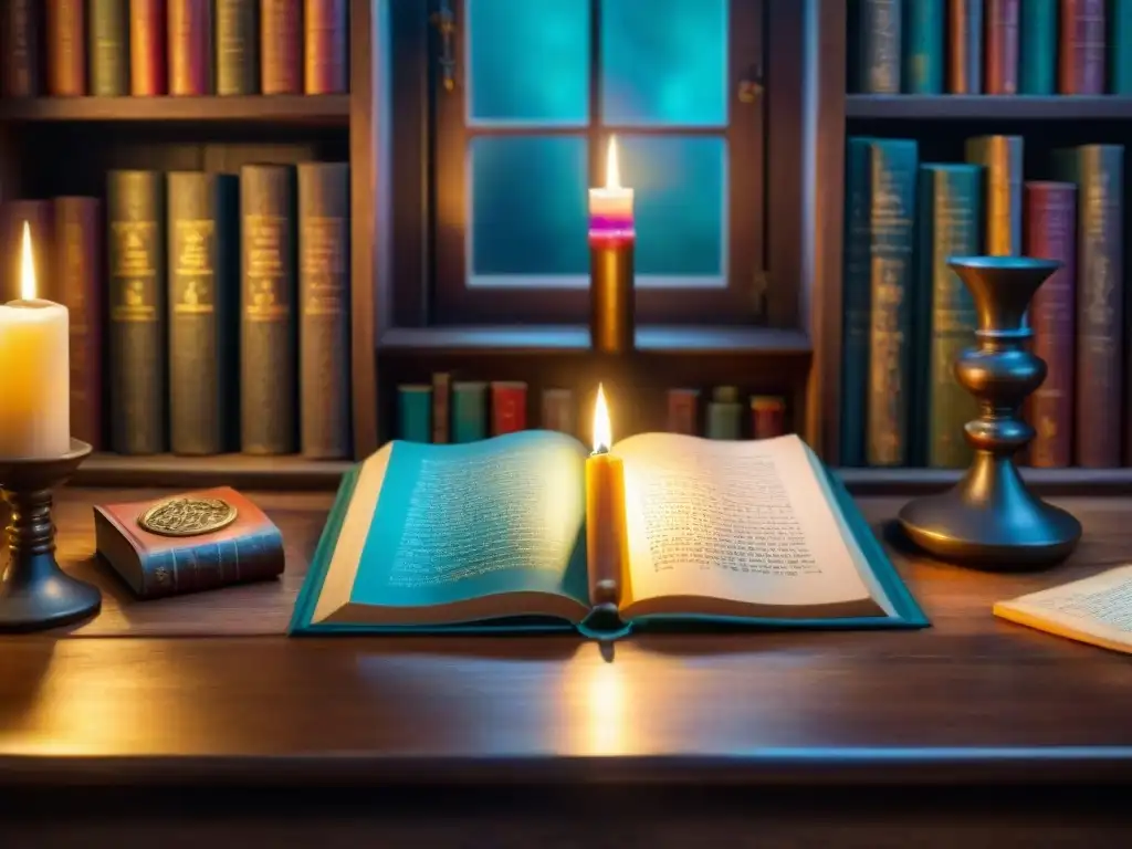 Alquimia mística: taller del alquimista con libros antiguos y pociones Un taller alquímico místico durante el Renacimiento, reinventando sabiduría con libros antiguos y líquidos coloridos